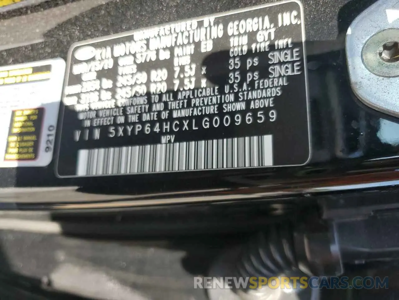 14 Photograph of a damaged car 5XYP64HCXLG009659 KIA TELLURIDE 2020