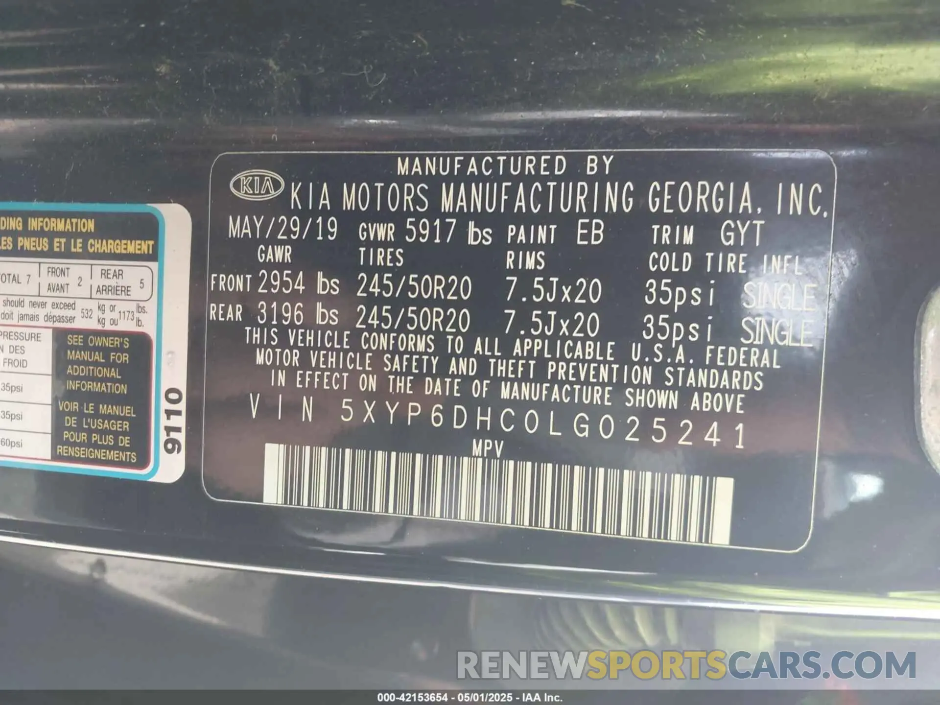 9 Photograph of a damaged car 5XYP6DHC0LG025241 KIA TELLURIDE 2020
