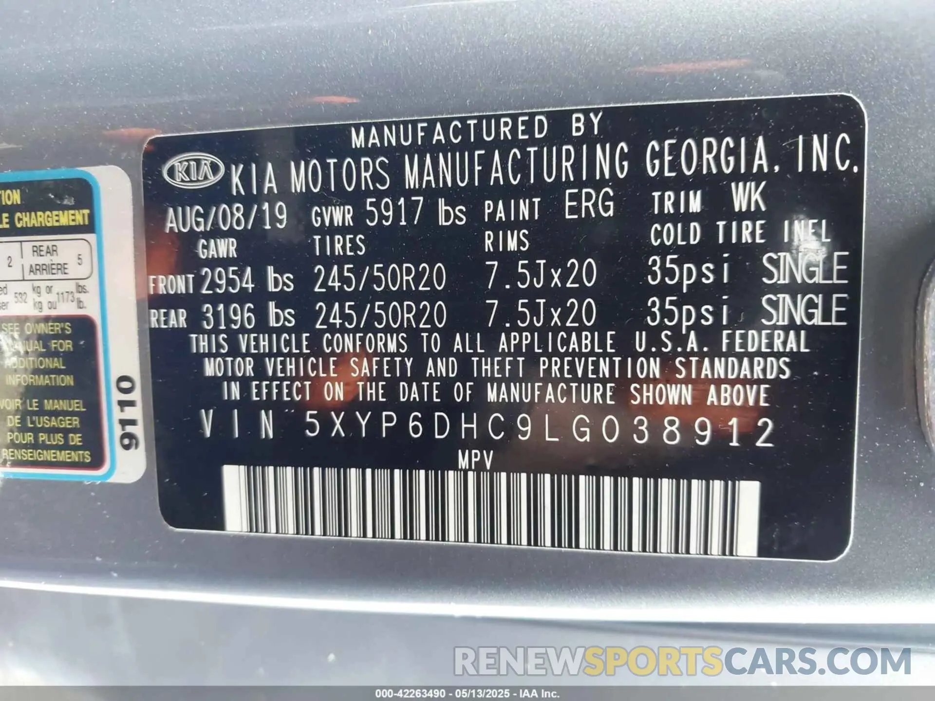 9 Photograph of a damaged car 5XYP6DHC9LG038912 KIA TELLURIDE 2020
