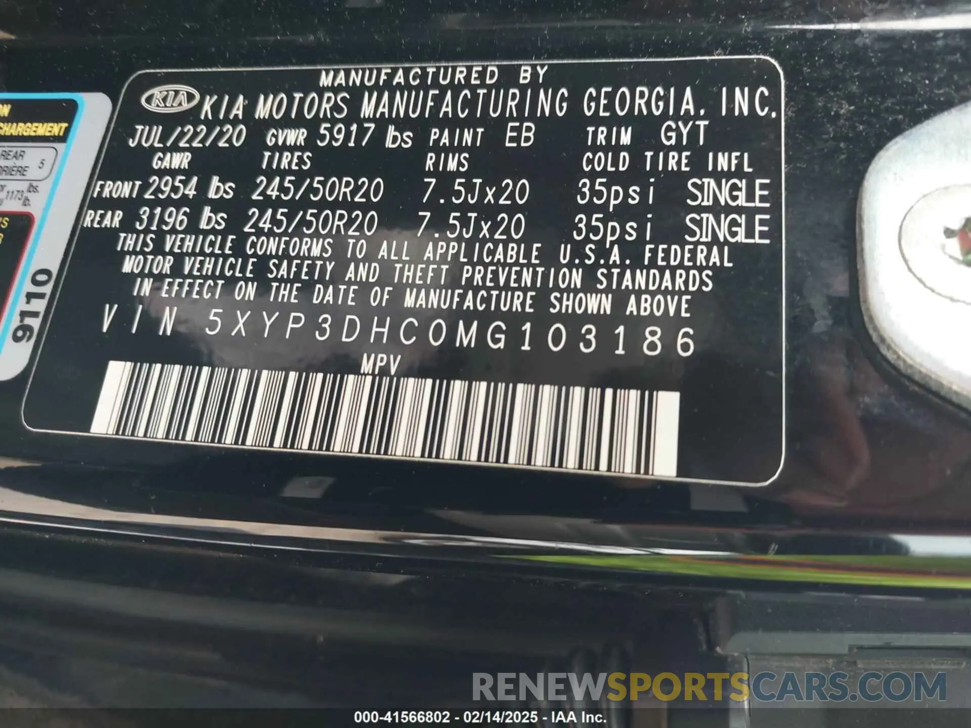 9 Photograph of a damaged car 5XYP3DHC0MG103186 KIA TELLURIDE 2021