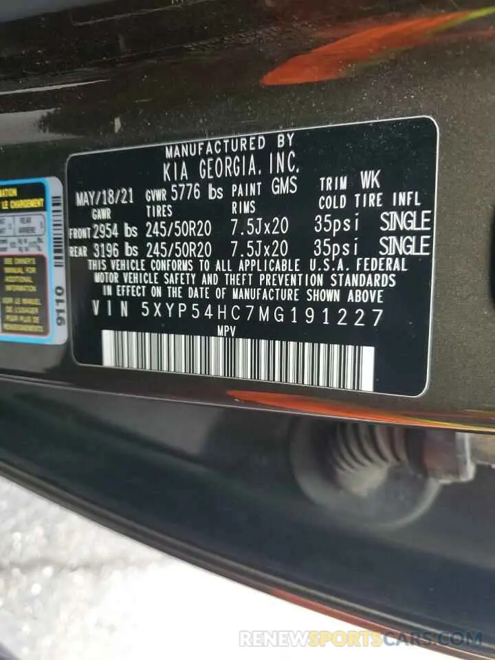 16 Photograph of a damaged car 5XYP54HC7MG191227 KIA TELLURIDE 2021
