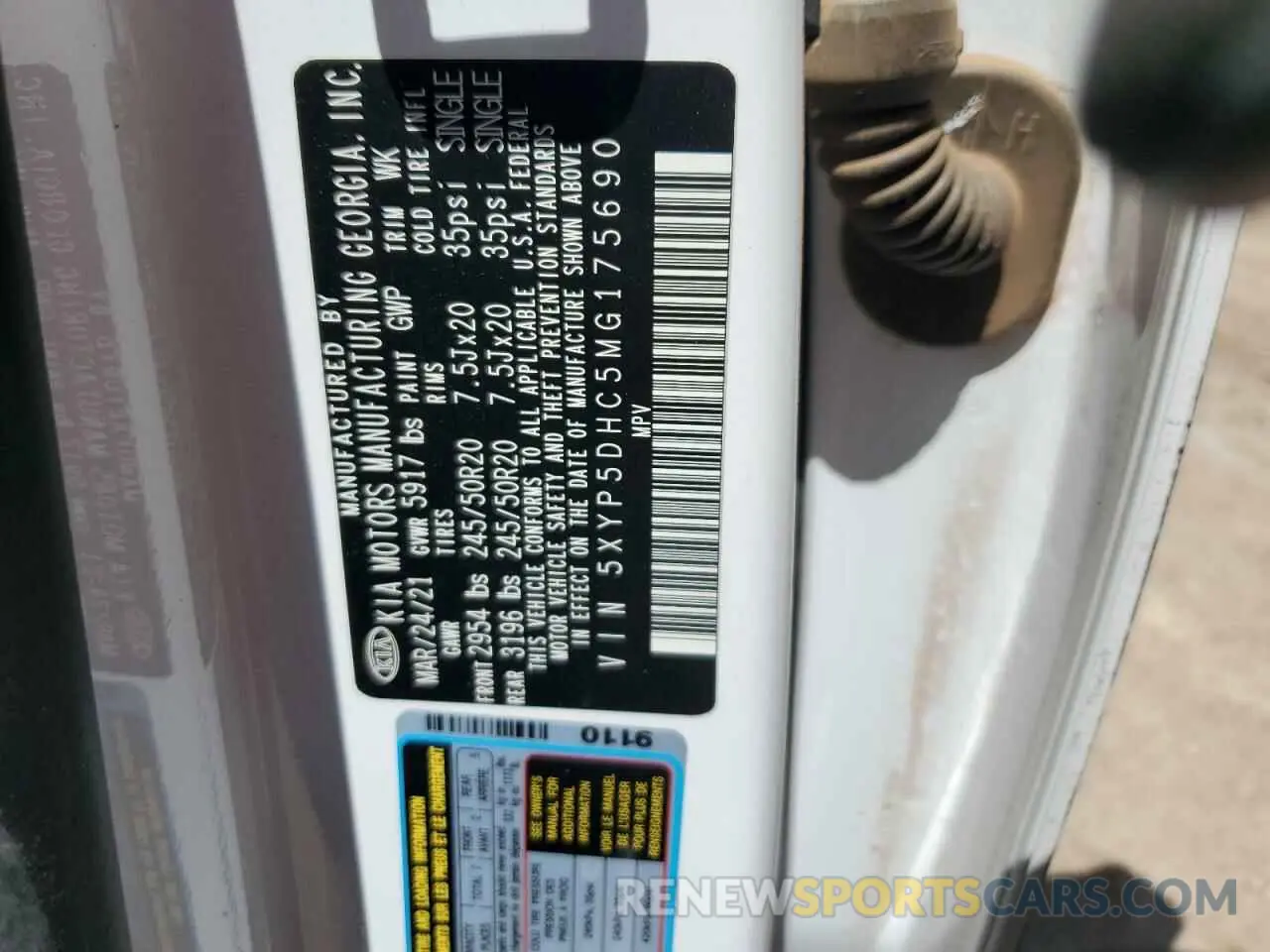 13 Photograph of a damaged car 5XYP5DHC5MG175690 KIA TELLURIDE 2021