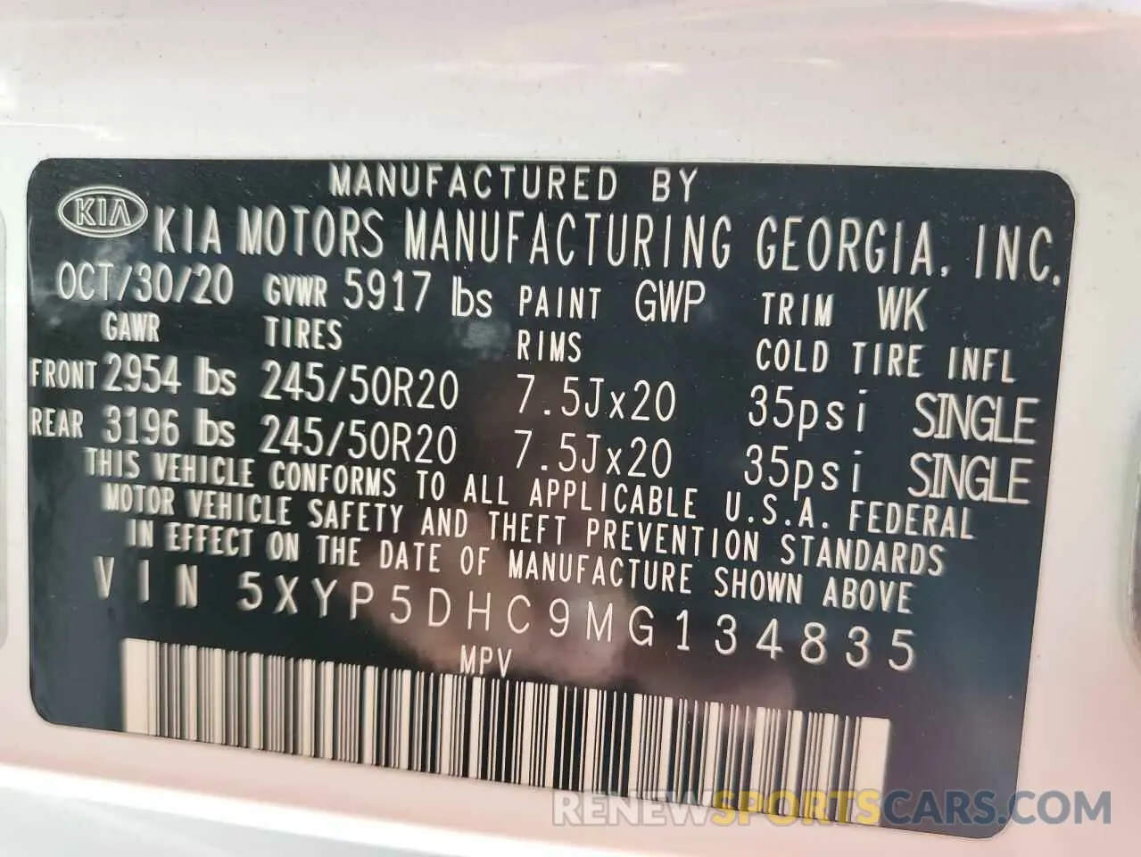14 Photograph of a damaged car 5XYP5DHC9MG134835 KIA TELLURIDE 2021