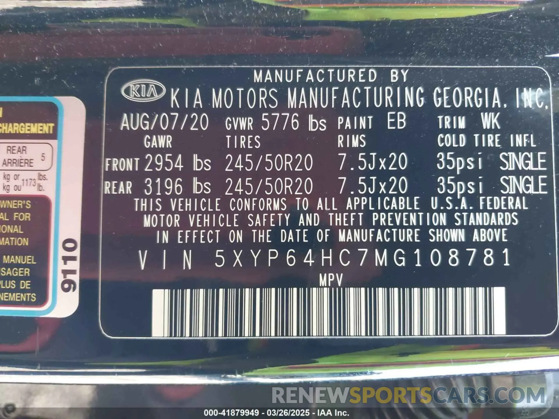 9 Photograph of a damaged car 5XYP64HC7MG108781 KIA TELLURIDE 2021