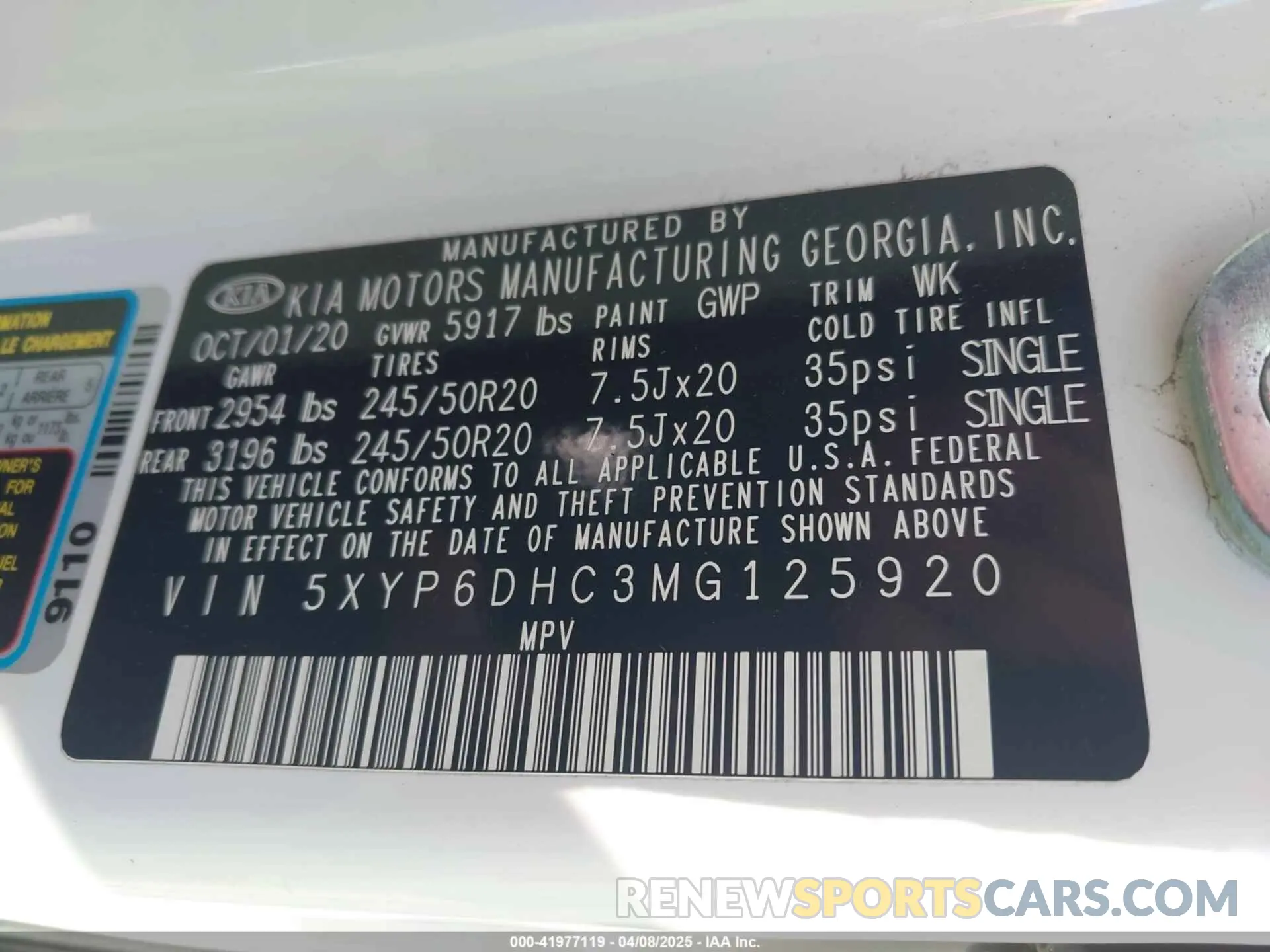 9 Photograph of a damaged car 5XYP6DHC3MG125920 KIA TELLURIDE 2021