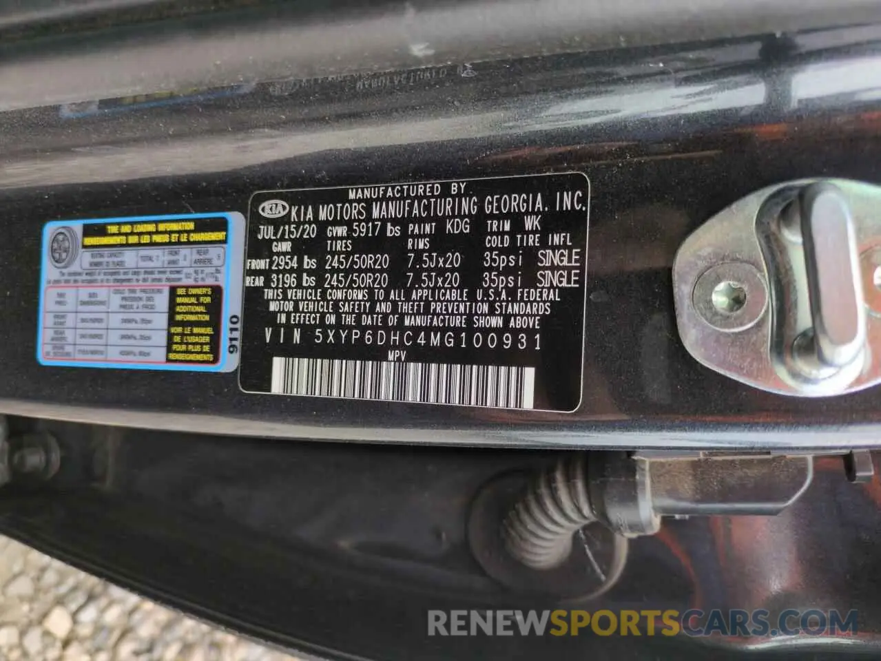 12 Photograph of a damaged car 5XYP6DHC4MG100931 KIA TELLURIDE 2021