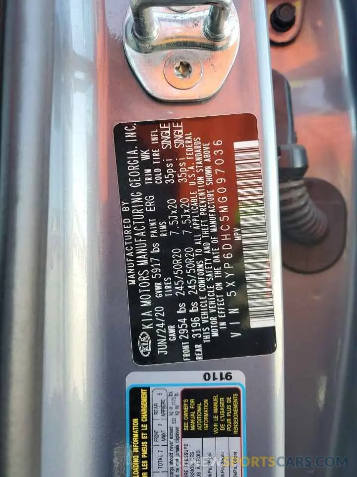 14 Photograph of a damaged car 5XYP6DHC5MG097036 KIA TELLURIDE 2021