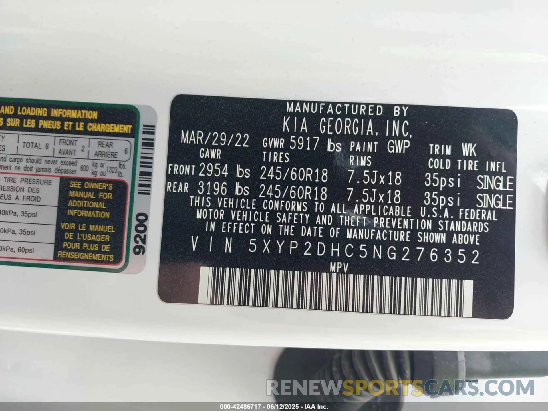 9 Photograph of a damaged car 5XYP2DHC5NG276352 KIA TELLURIDE 2022