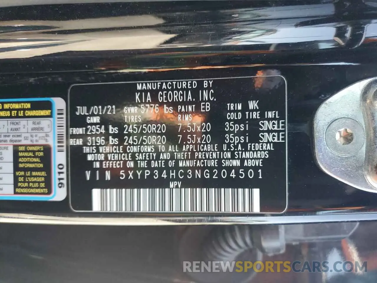 13 Photograph of a damaged car 5XYP34HC3NG204501 KIA TELLURIDE 2022