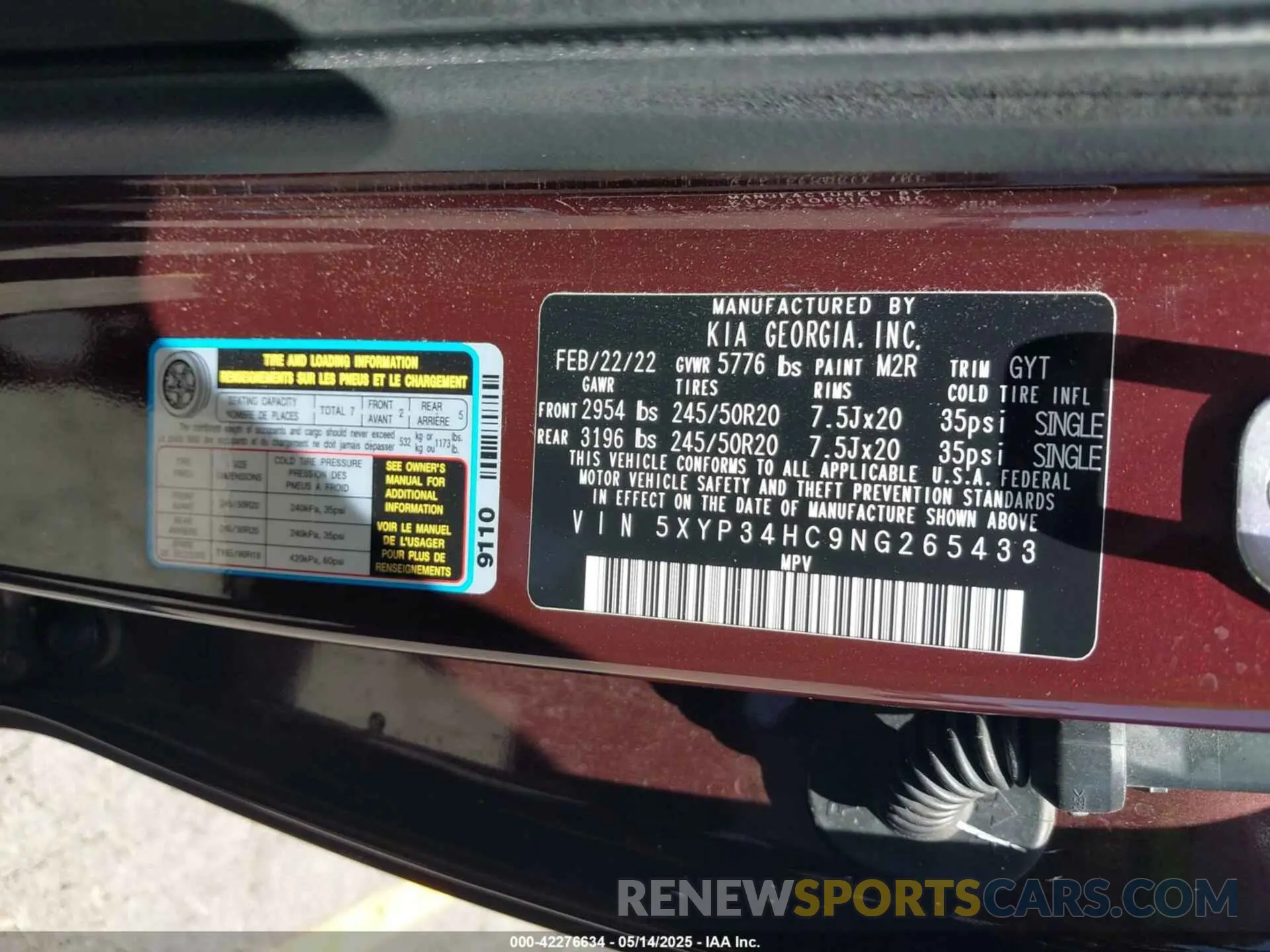 9 Photograph of a damaged car 5XYP34HC9NG265433 KIA TELLURIDE 2022