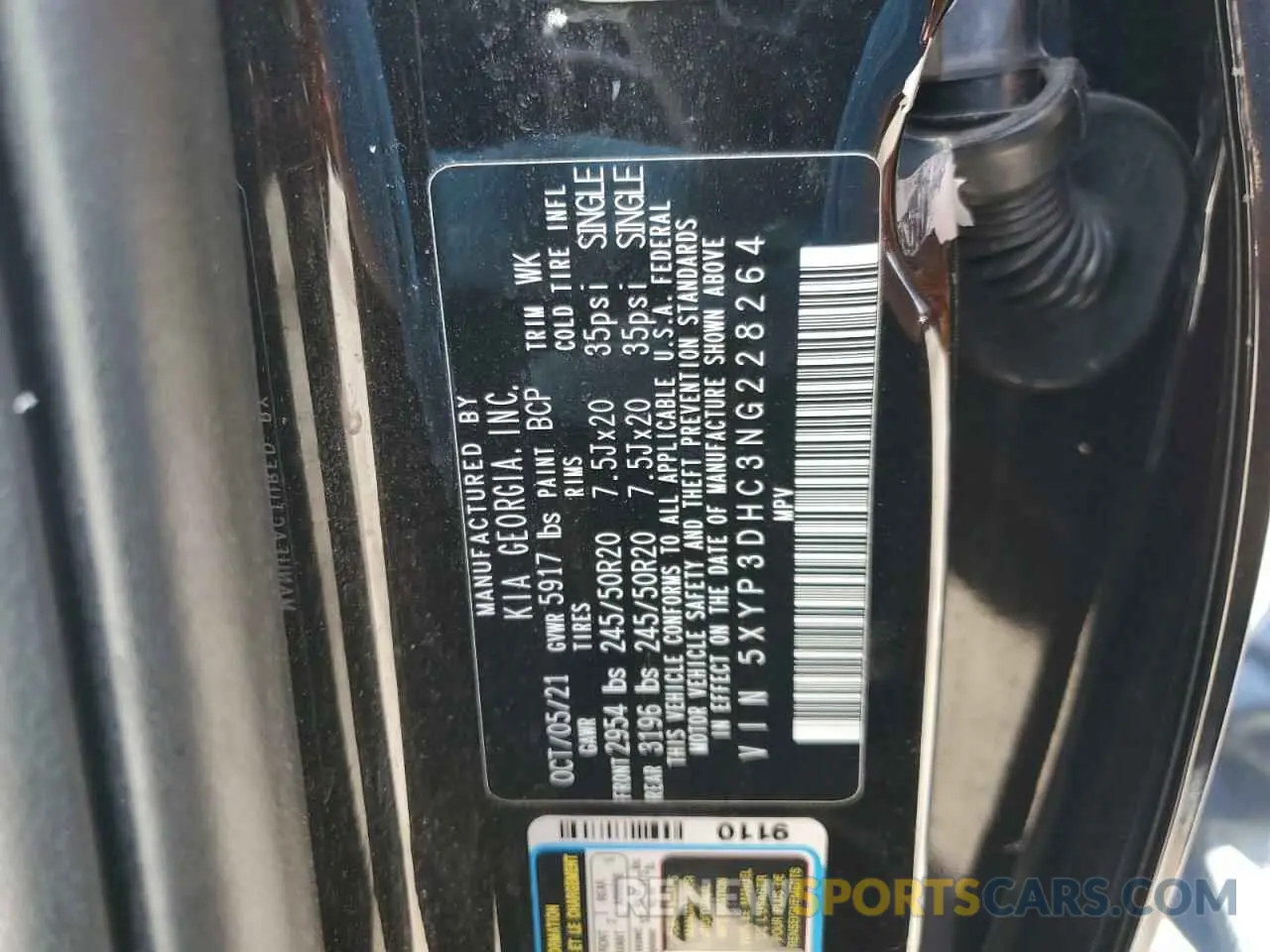 13 Photograph of a damaged car 5XYP3DHC3NG228264 KIA TELLURIDE 2022