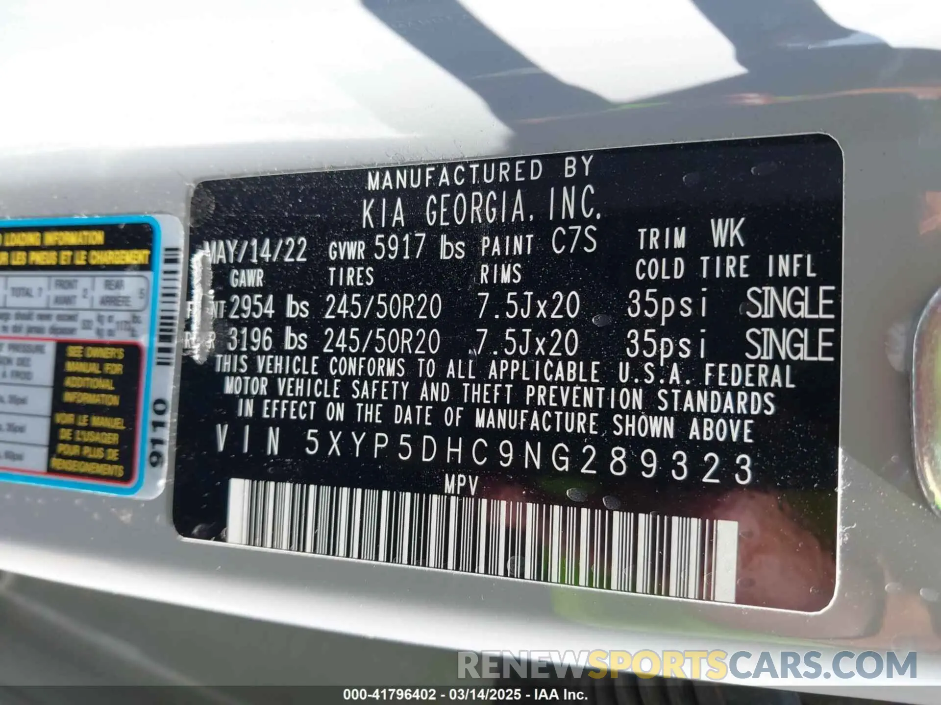 9 Photograph of a damaged car 5XYP5DHC9NG289323 KIA TELLURIDE 2022