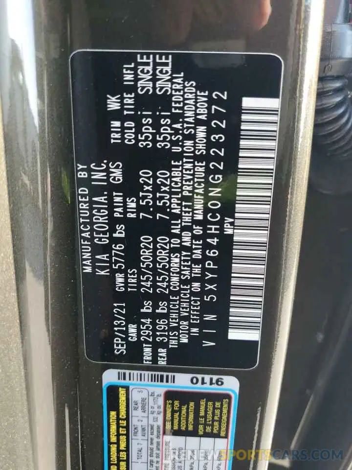 13 Photograph of a damaged car 5XYP64HC0NG223272 KIA TELLURIDE 2022