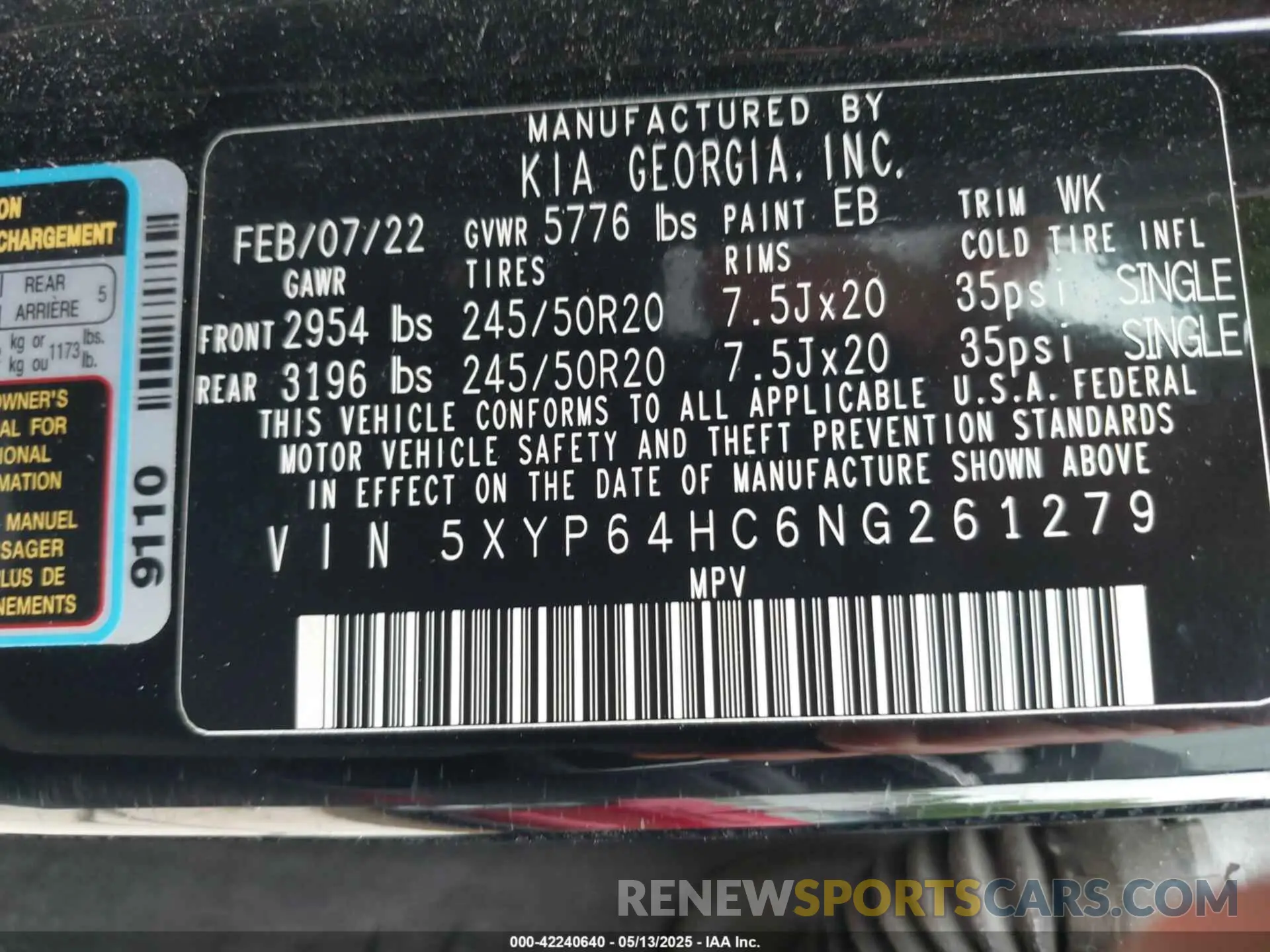 9 Photograph of a damaged car 5XYP64HC6NG261279 KIA TELLURIDE 2022