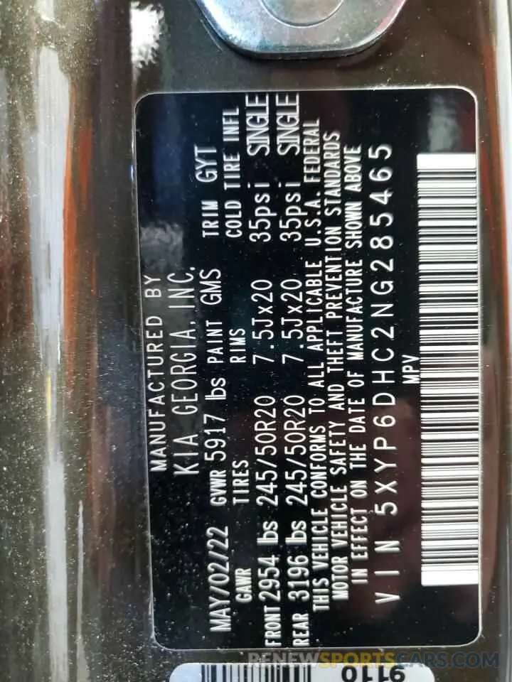 14 Photograph of a damaged car 5XYP6DHC2NG285465 KIA TELLURIDE 2022