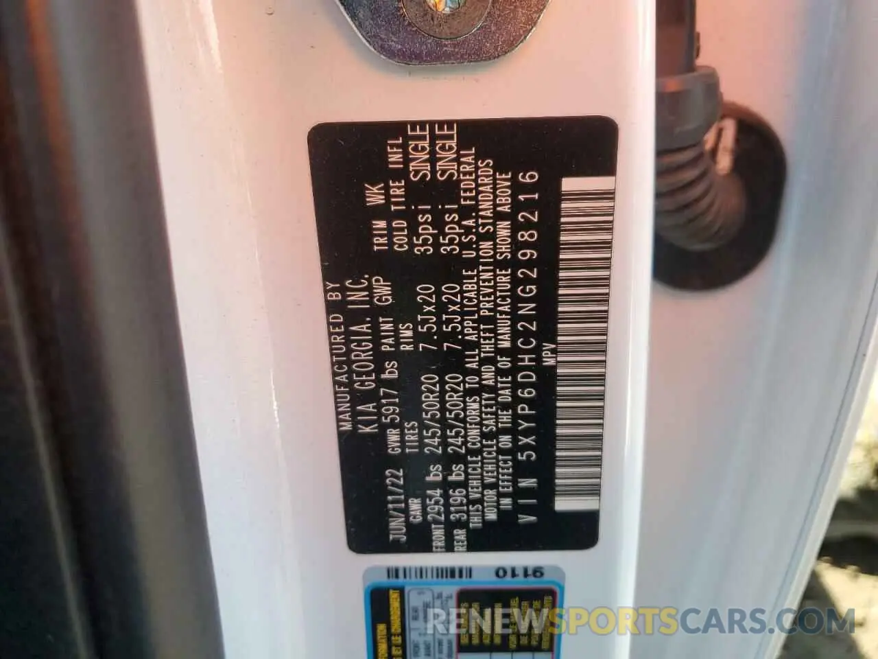 14 Photograph of a damaged car 5XYP6DHC2NG298216 KIA TELLURIDE 2022