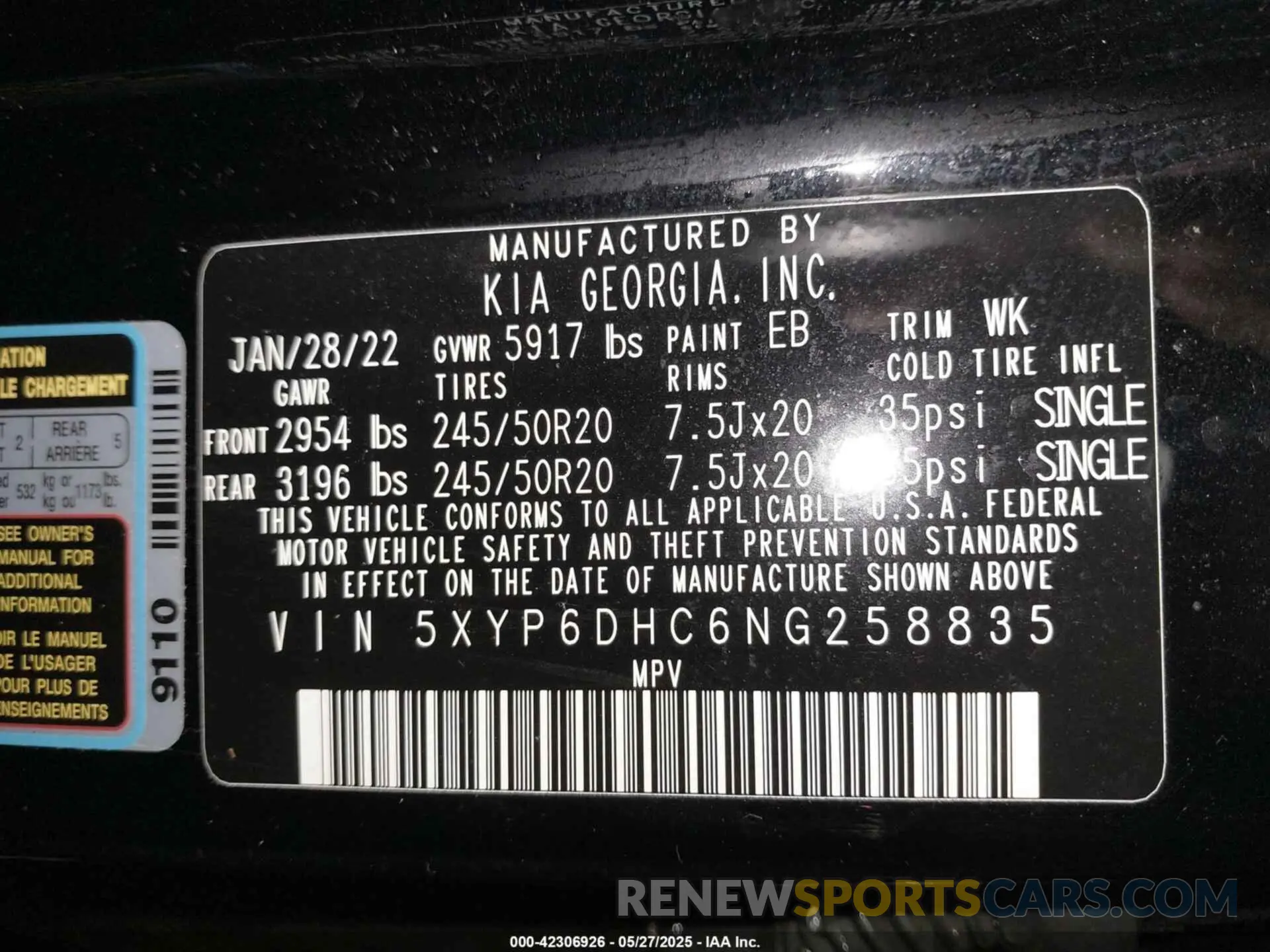 9 Photograph of a damaged car 5XYP6DHC6NG258835 KIA TELLURIDE 2022