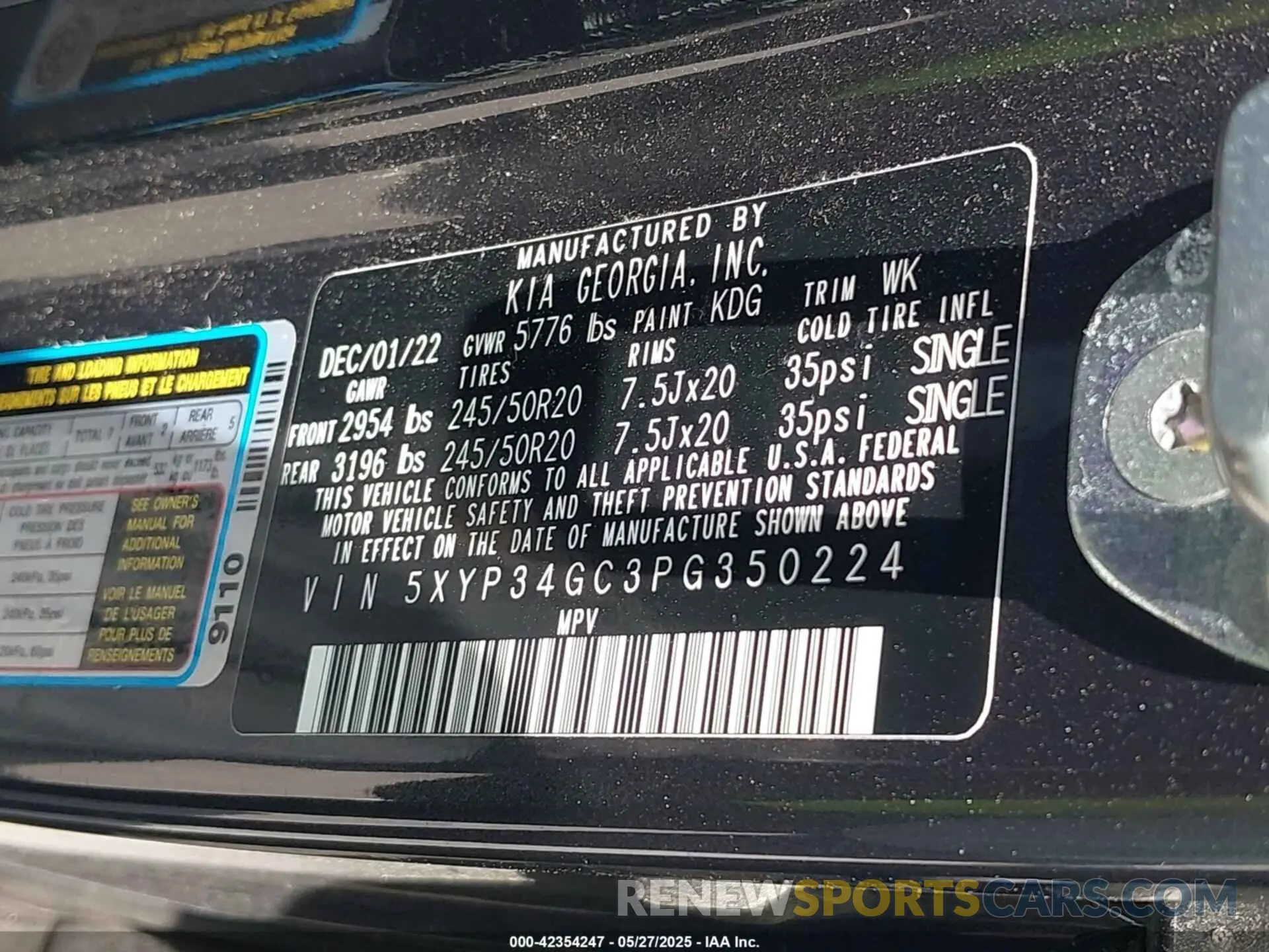 9 Photograph of a damaged car 5XYP34GC3PG350224 KIA TELLURIDE 2023