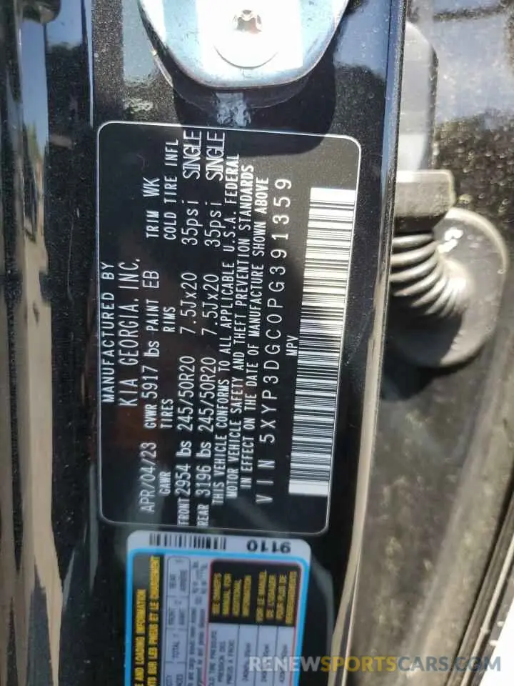 14 Photograph of a damaged car 5XYP3DGC0PG391359 KIA TELLURIDE 2023