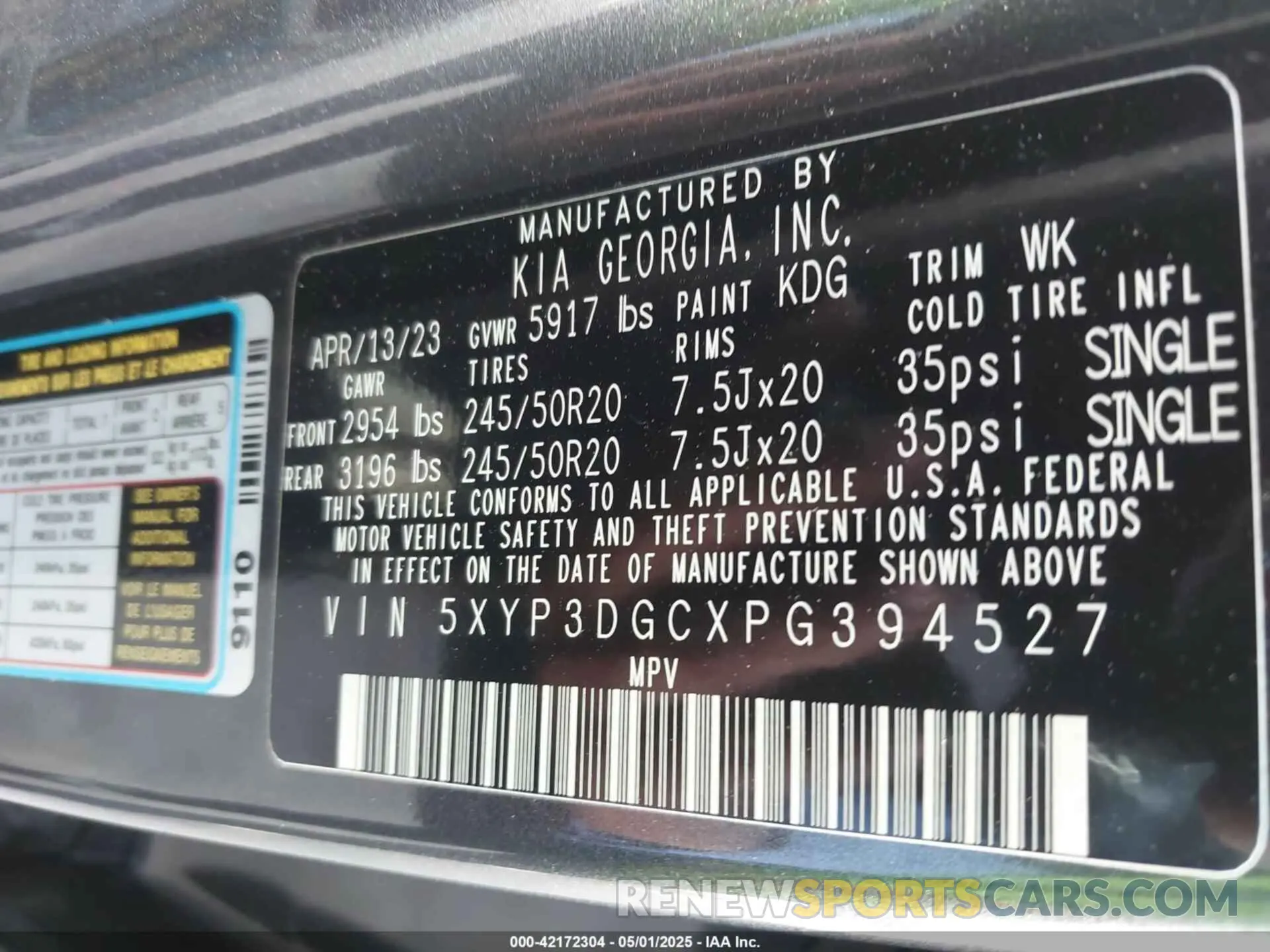9 Photograph of a damaged car 5XYP3DGCXPG394527 KIA TELLURIDE 2023