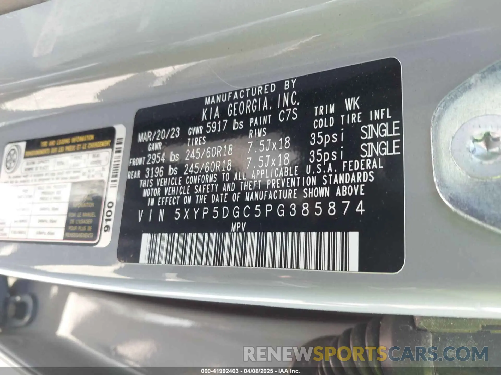 9 Photograph of a damaged car 5XYP5DGC5PG385874 KIA TELLURIDE 2023
