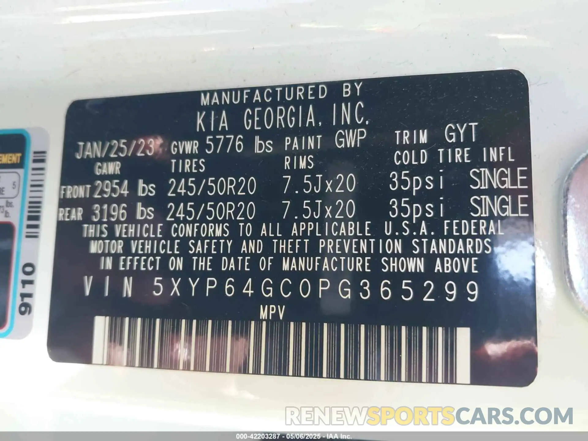 9 Photograph of a damaged car 5XYP64GC0PG365299 KIA TELLURIDE 2023