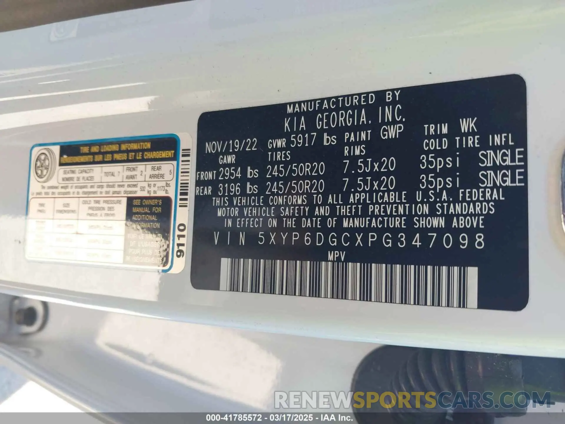 9 Photograph of a damaged car 5XYP6DGCXPG347098 KIA TELLURIDE 2023