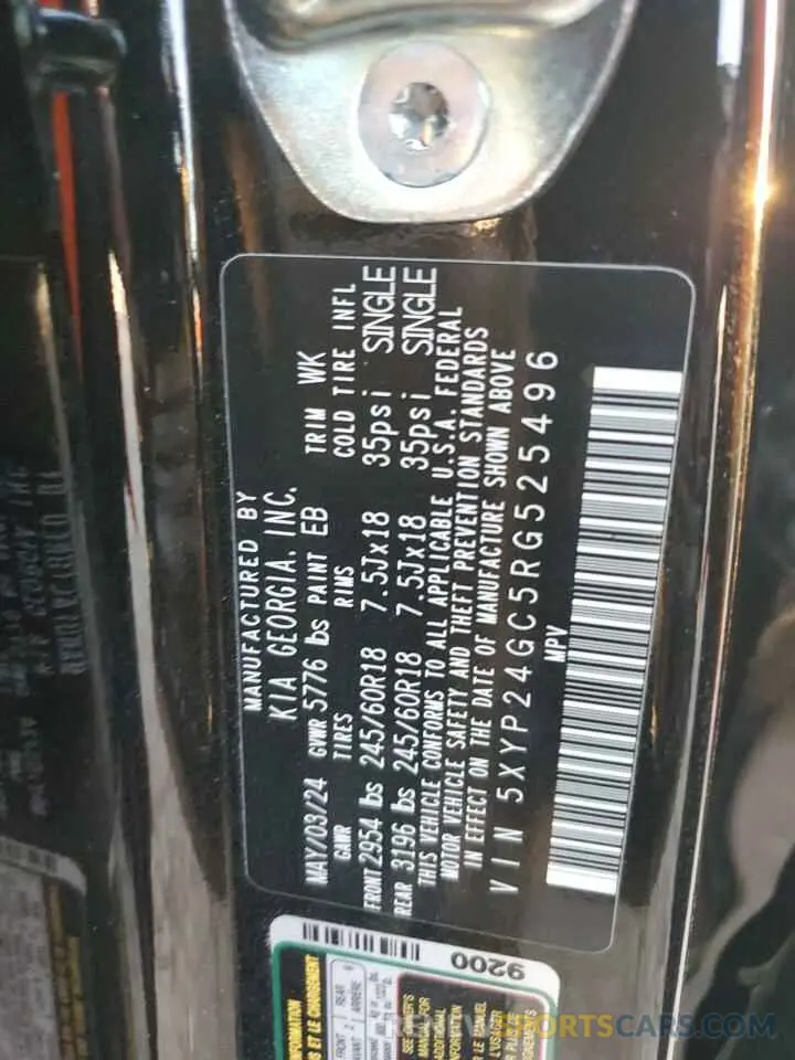 12 Photograph of a damaged car 5XYP24GC5RG525496 KIA TELLURIDE 2024