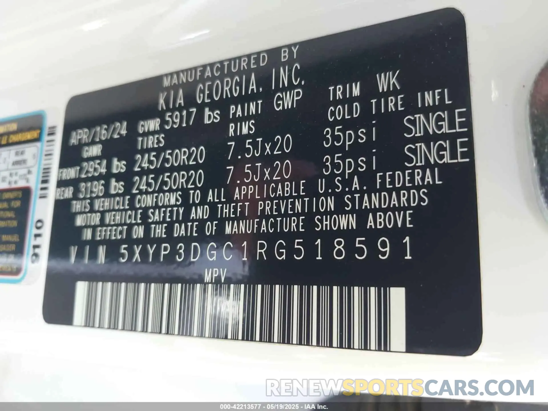 9 Photograph of a damaged car 5XYP3DGC1RG518591 KIA TELLURIDE 2024