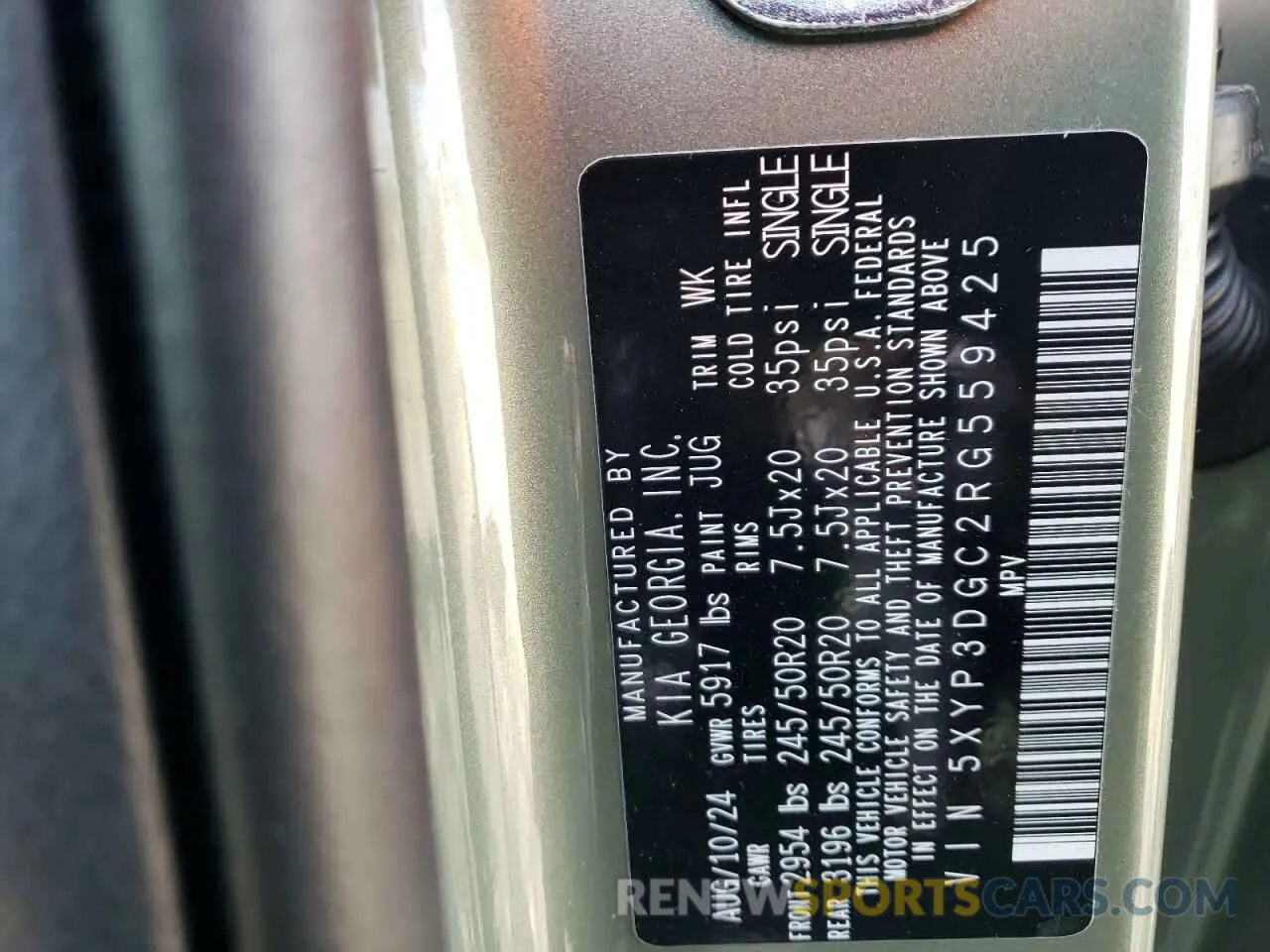 13 Photograph of a damaged car 5XYP3DGC2RG559425 KIA TELLURIDE 2024