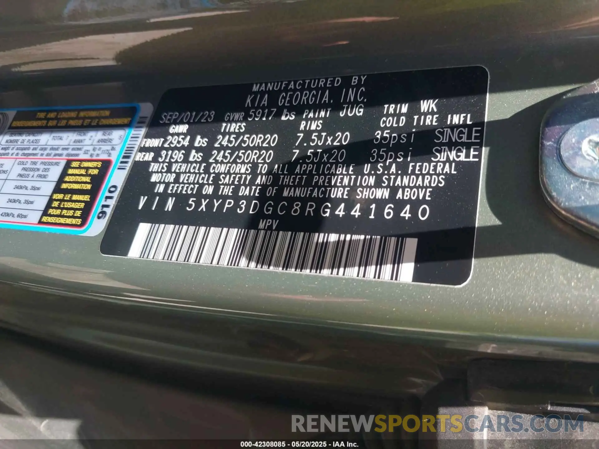 9 Photograph of a damaged car 5XYP3DGC8RG441640 KIA TELLURIDE 2024