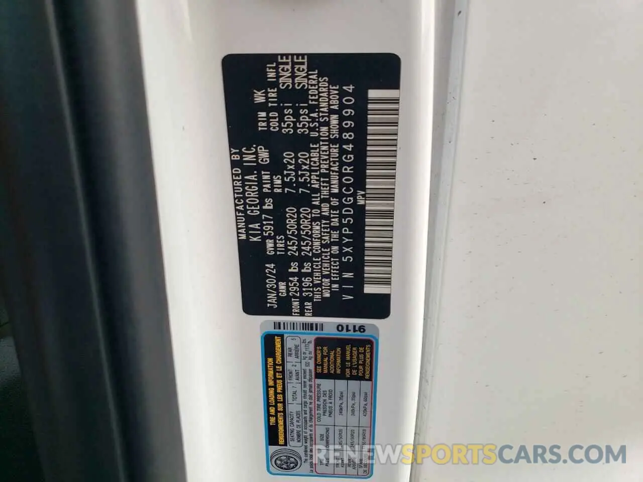 16 Photograph of a damaged car 5XYP5DGC0RG489904 KIA TELLURIDE 2024