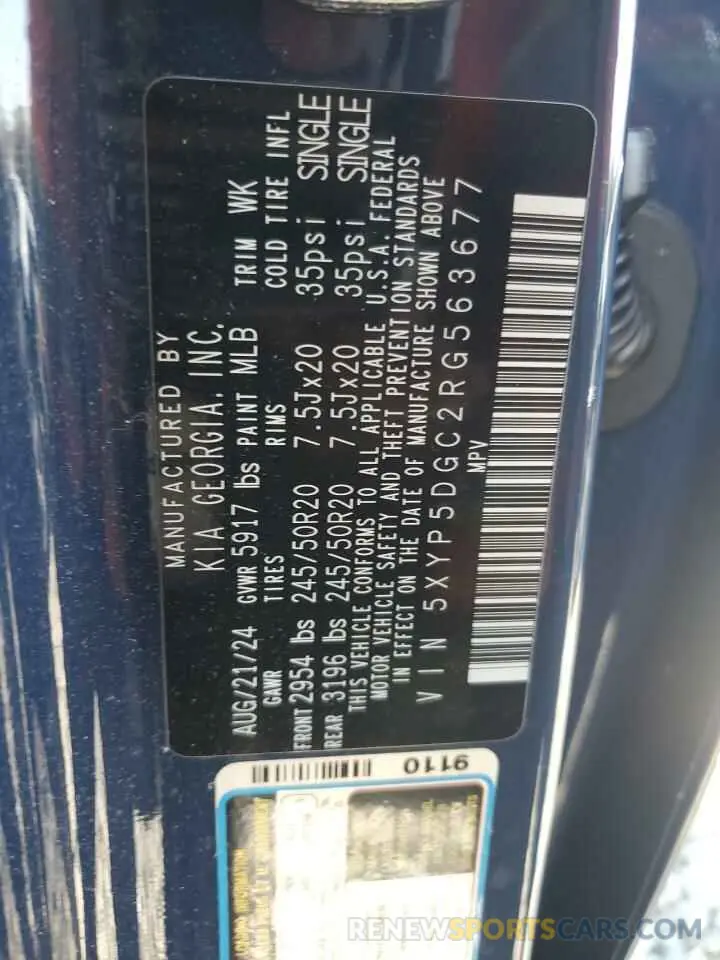 14 Photograph of a damaged car 5XYP5DGC2RG563677 KIA TELLURIDE 2024