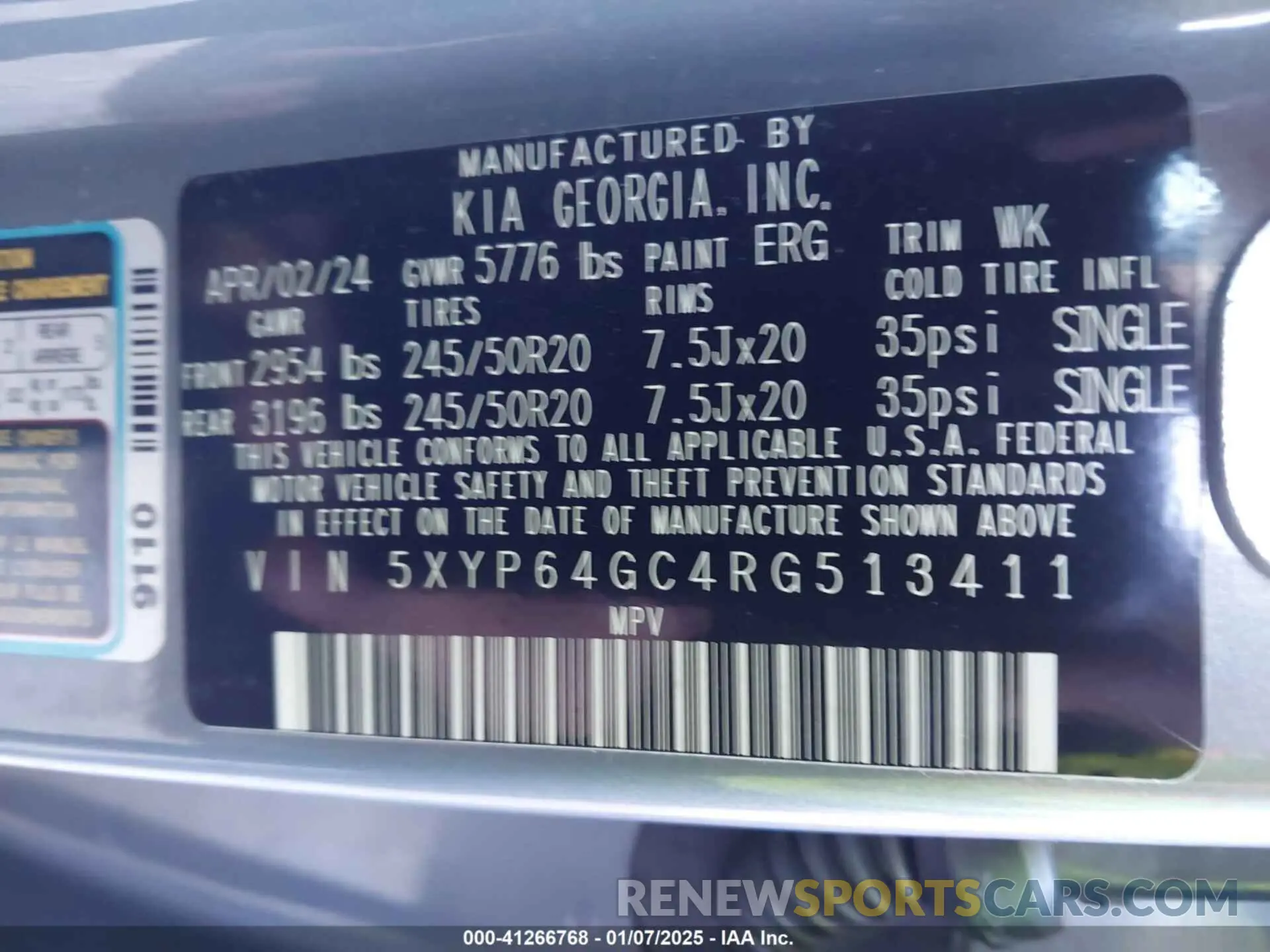 9 Photograph of a damaged car 5XYP64GC4RG513411 KIA TELLURIDE 2024