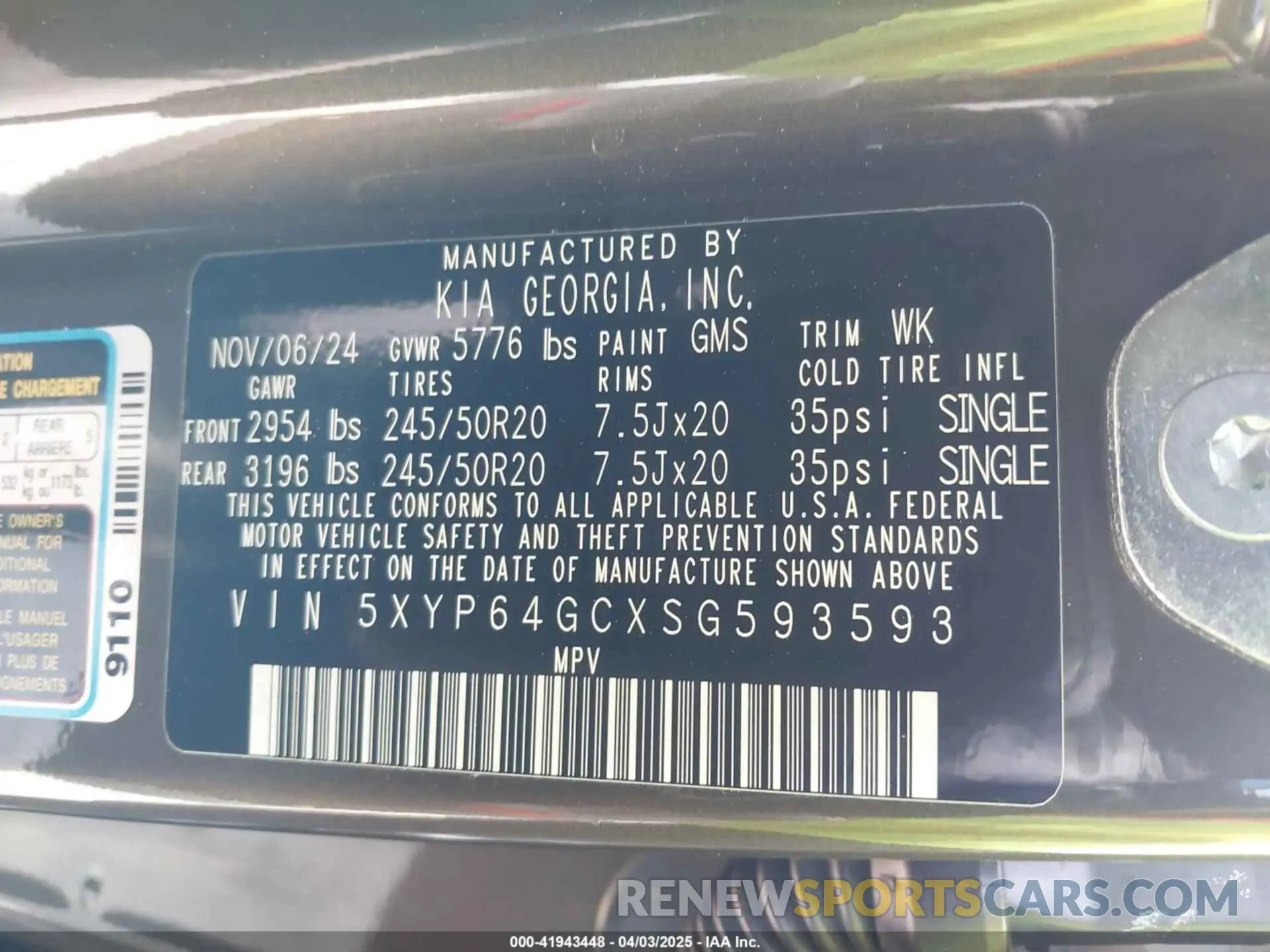 9 Photograph of a damaged car 5XYP64GCXSG593593 KIA TELLURIDE 2025