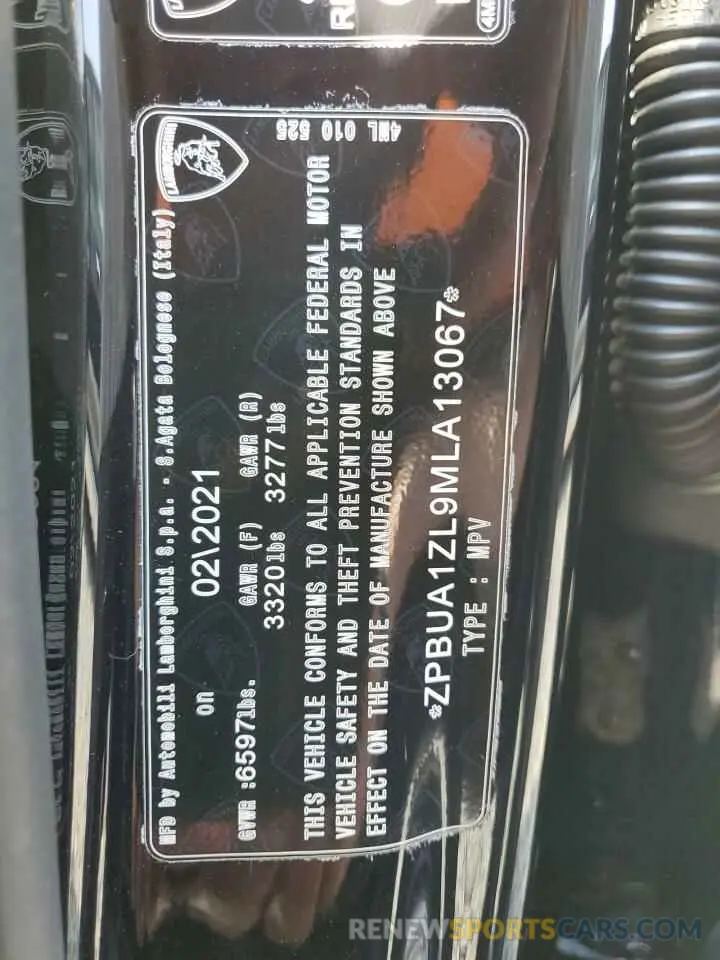 13 Photograph of a damaged car ZPBUA1ZL9MLA13067 LAMBORGHINI ALL MODELS 2021