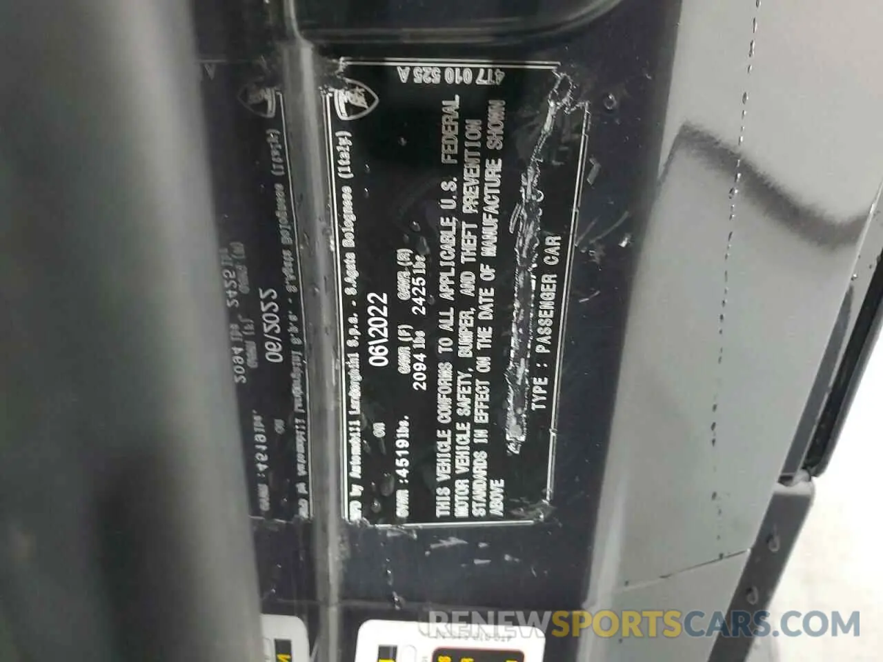 12 Photograph of a damaged car ZHWUA6ZX8NLA18196 LAMBORGHINI HURACAN ST 2022
