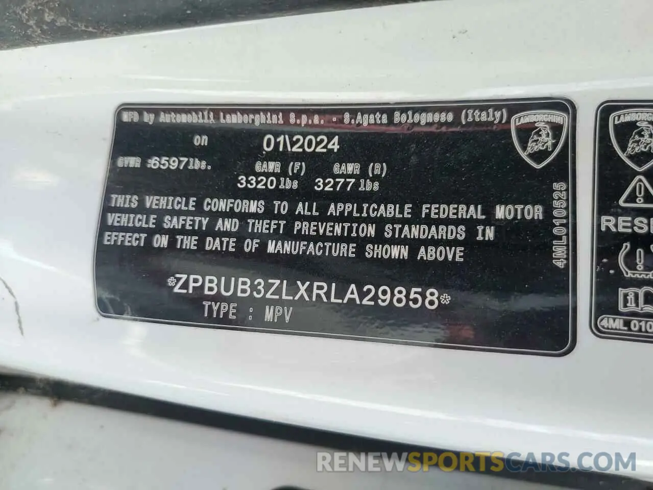 14 Photograph of a damaged car ZPBUB3ZLXRLA29858 LAMBORGHINI URUS S 2024