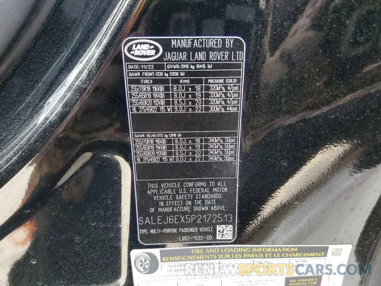 14 Photograph of a damaged car SALEJ6EX5P2172513 LAND ROVER ALL OTHER 2023