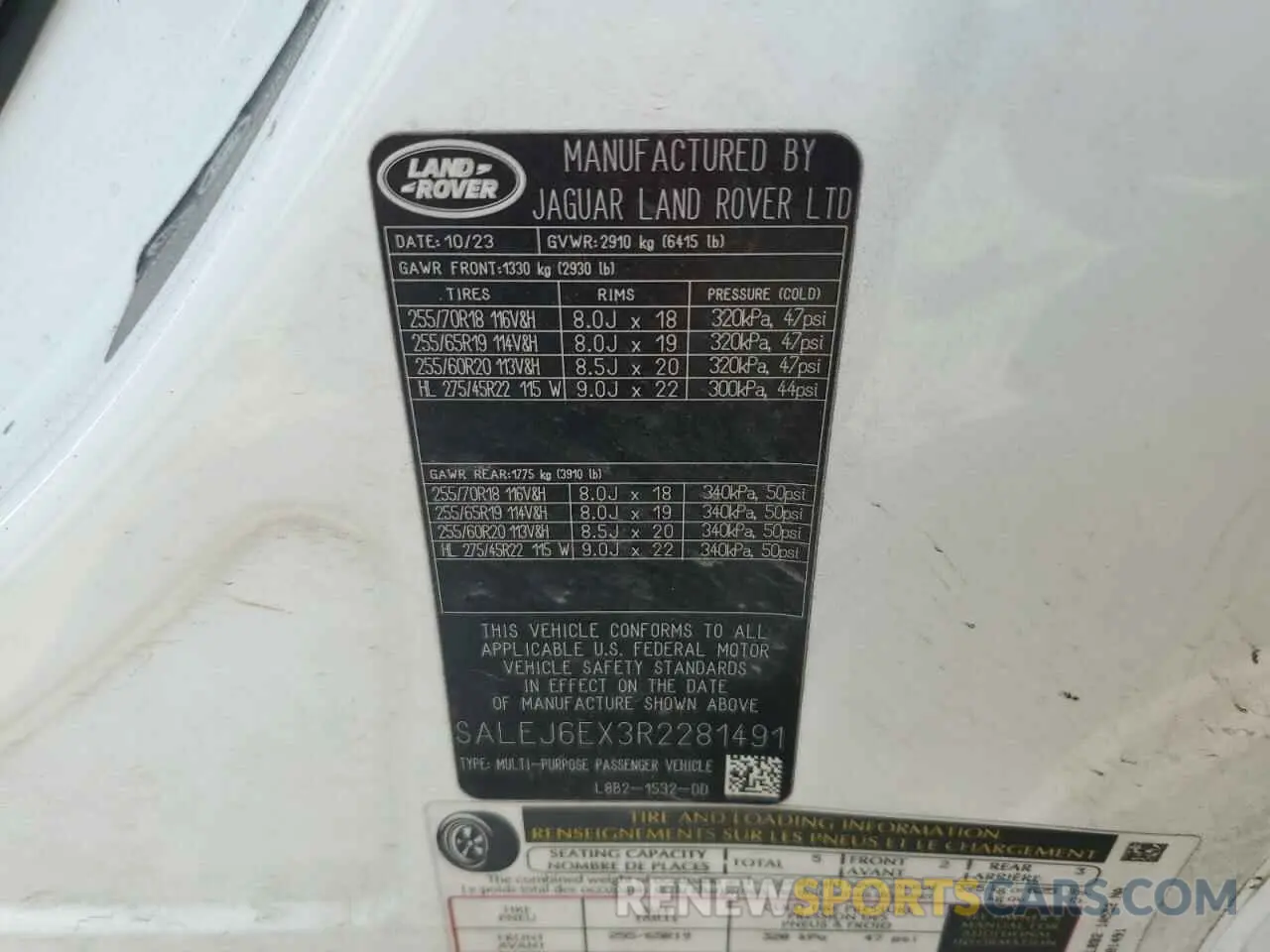 13 Photograph of a damaged car SALEJ6EX3R2281491 LAND ROVER ALL OTHER 2024