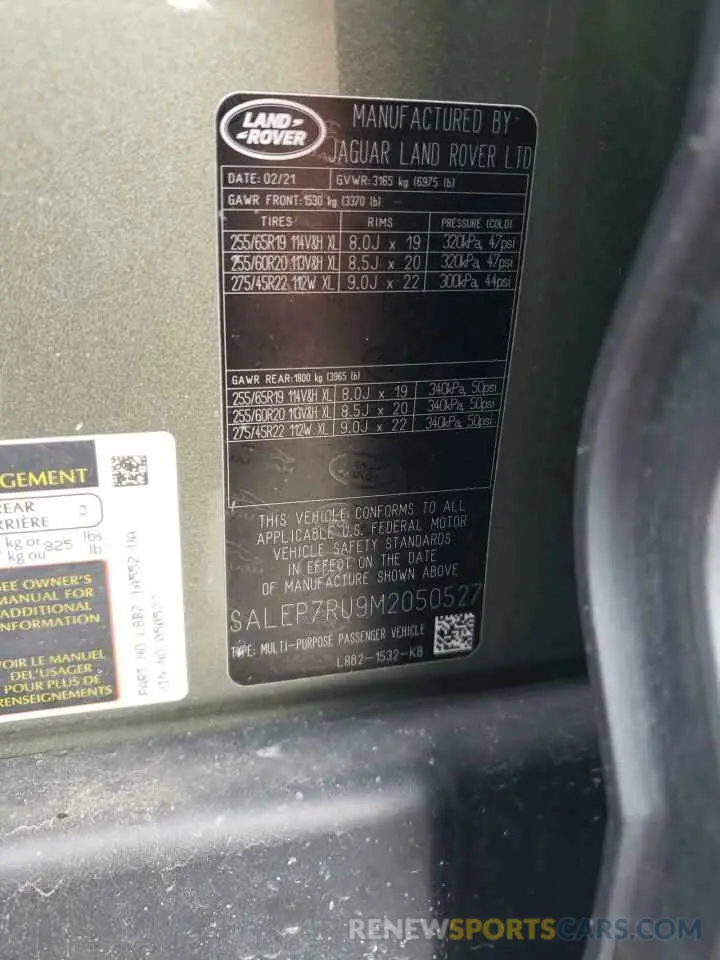 14 Photograph of a damaged car SALEP7RU9M2050527 LAND ROVER DEFENDER 2021