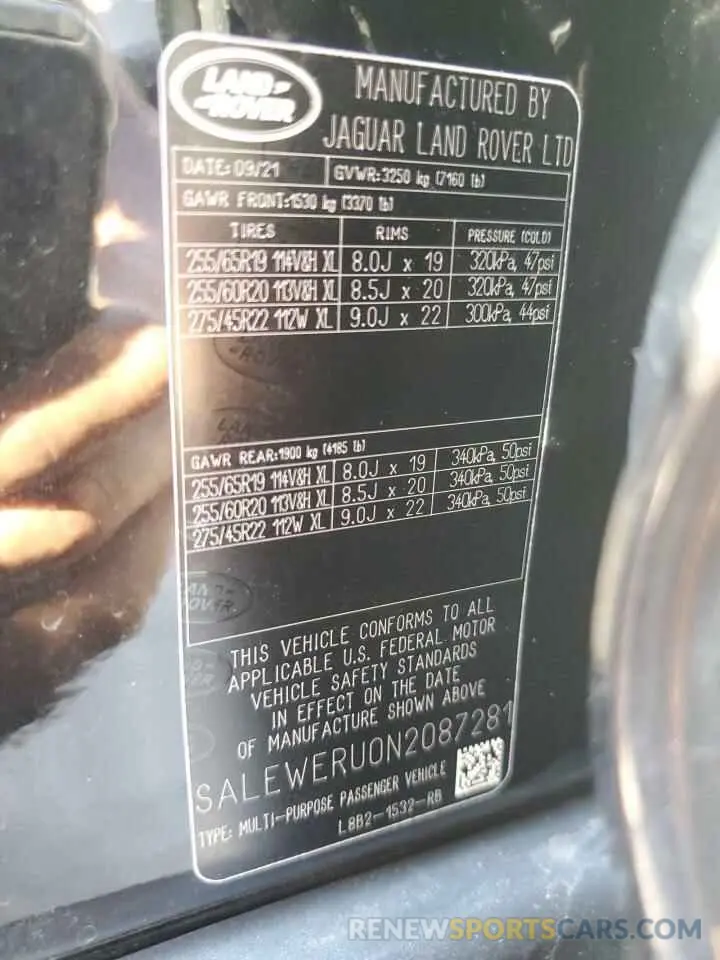 14 Photograph of a damaged car SALEWERU0N2087281 LAND ROVER DEFENDER 2022