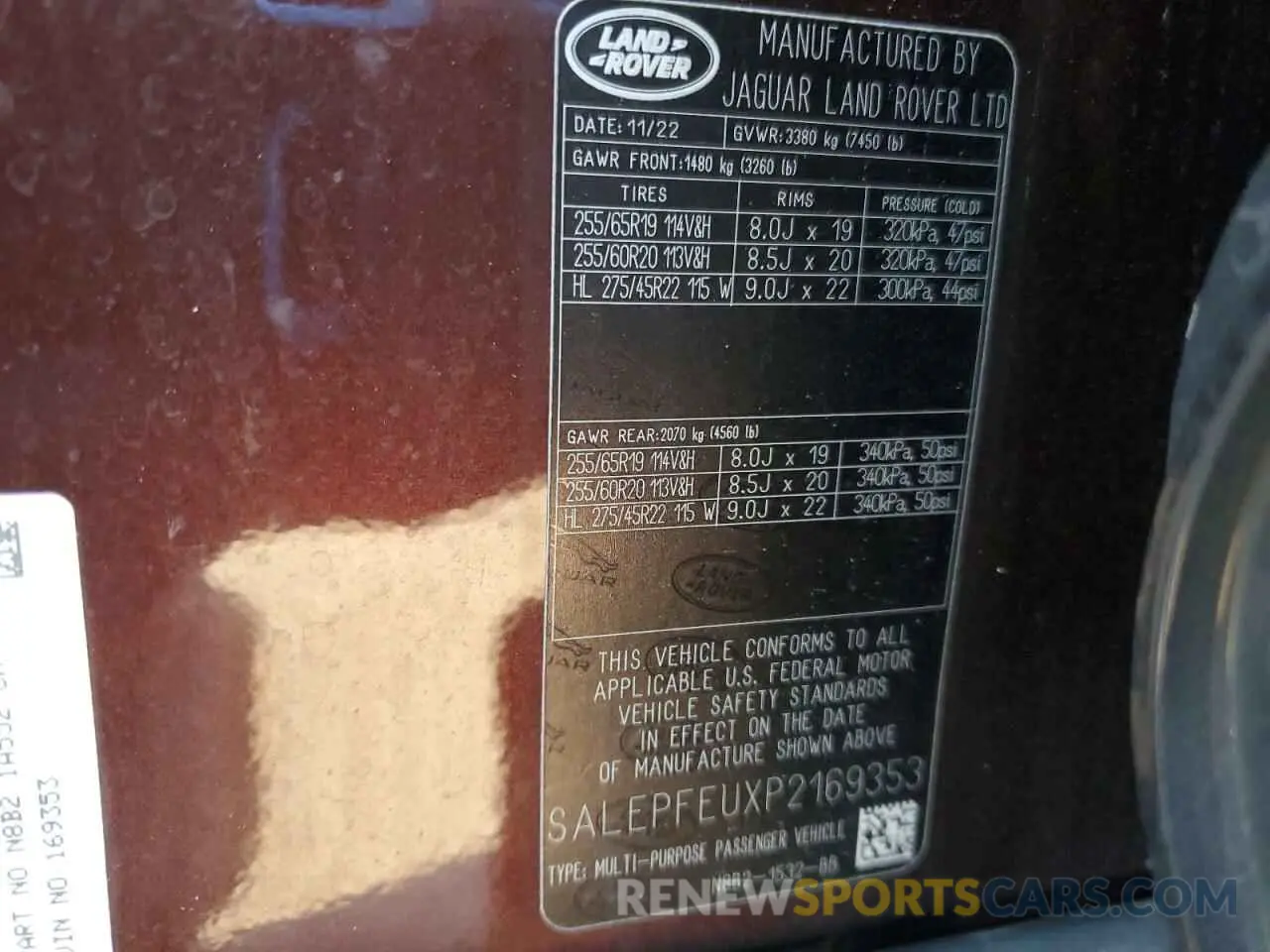 14 Photograph of a damaged car SALEPFEUXP2169353 LAND ROVER DEFENDER 2023