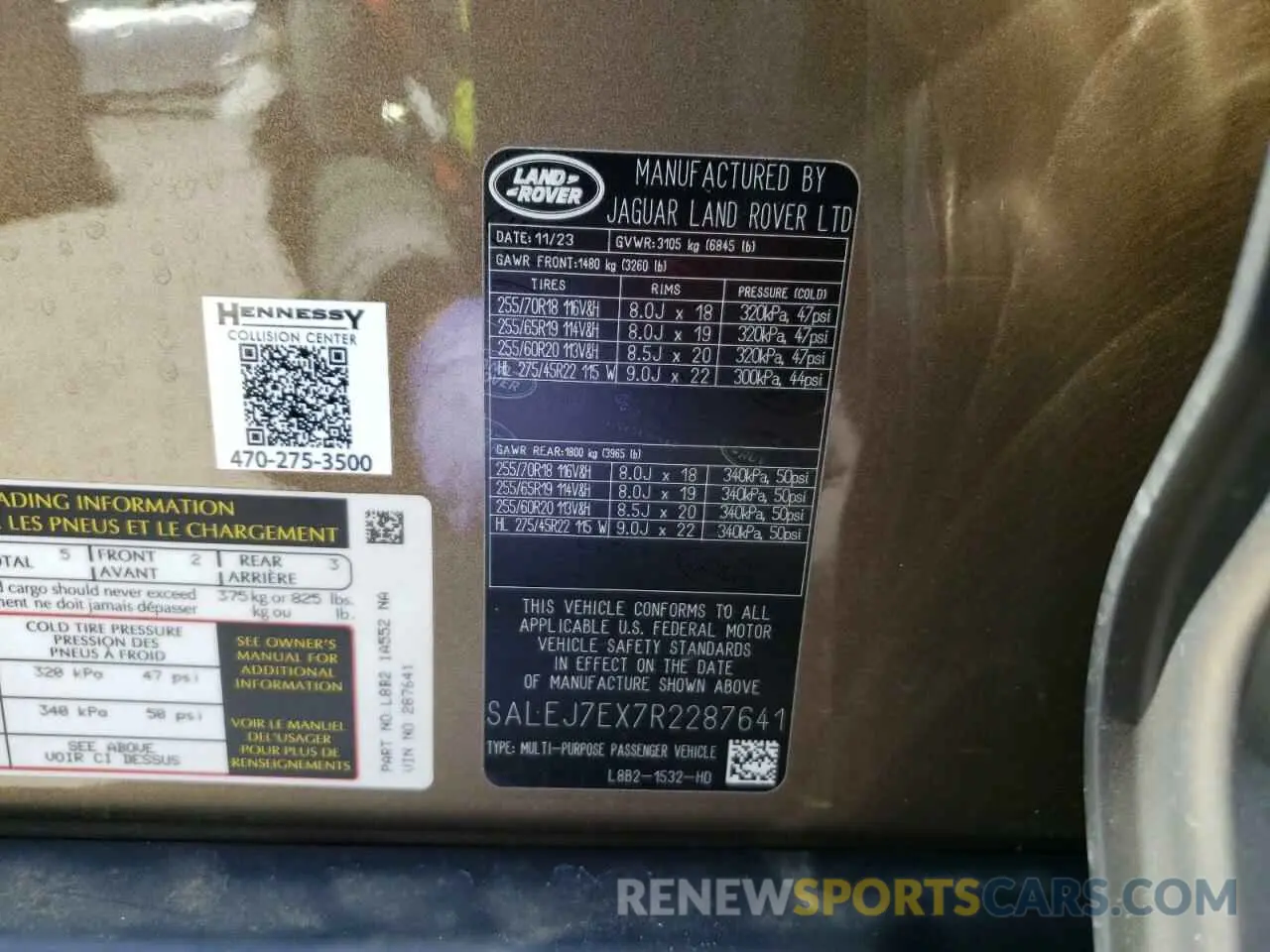 13 Photograph of a damaged car SALEJ7EX7R2287641 LAND ROVER DEFENDER 2024