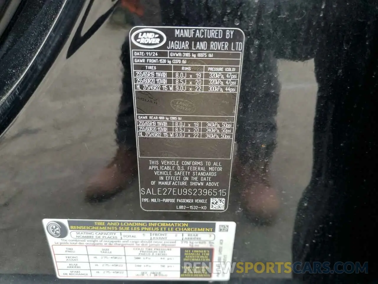 15 Photograph of a damaged car SALE27EU9S2396515 LAND ROVER DEFENDER 2025