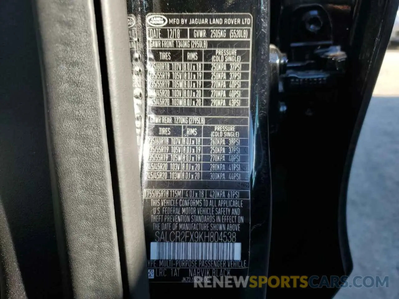 13 Photograph of a damaged car SALCR2FX9KH804538 LAND ROVER DISCOVERY 2019