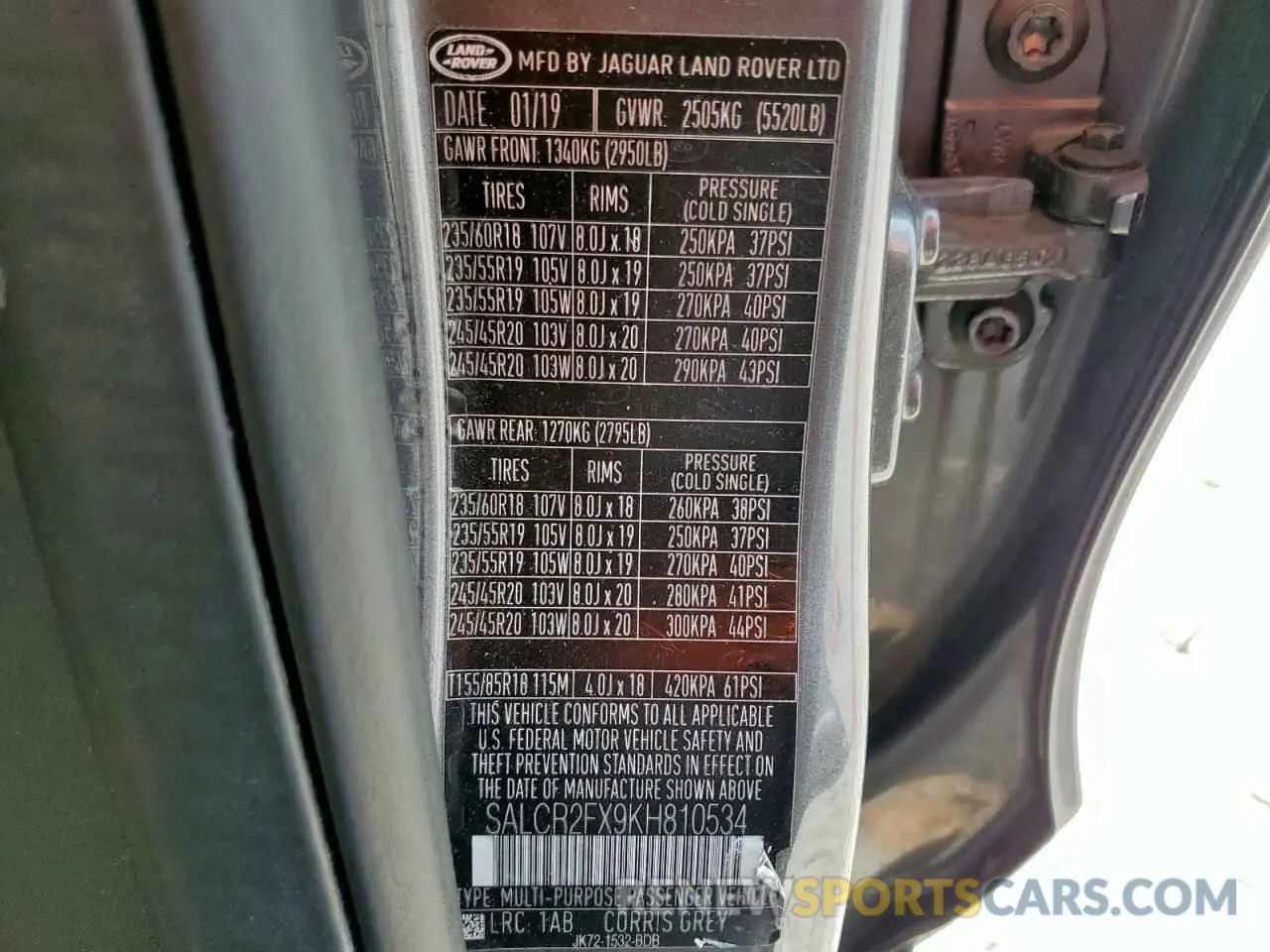 13 Photograph of a damaged car SALCR2FX9KH810534 LAND ROVER DISCOVERY 2019