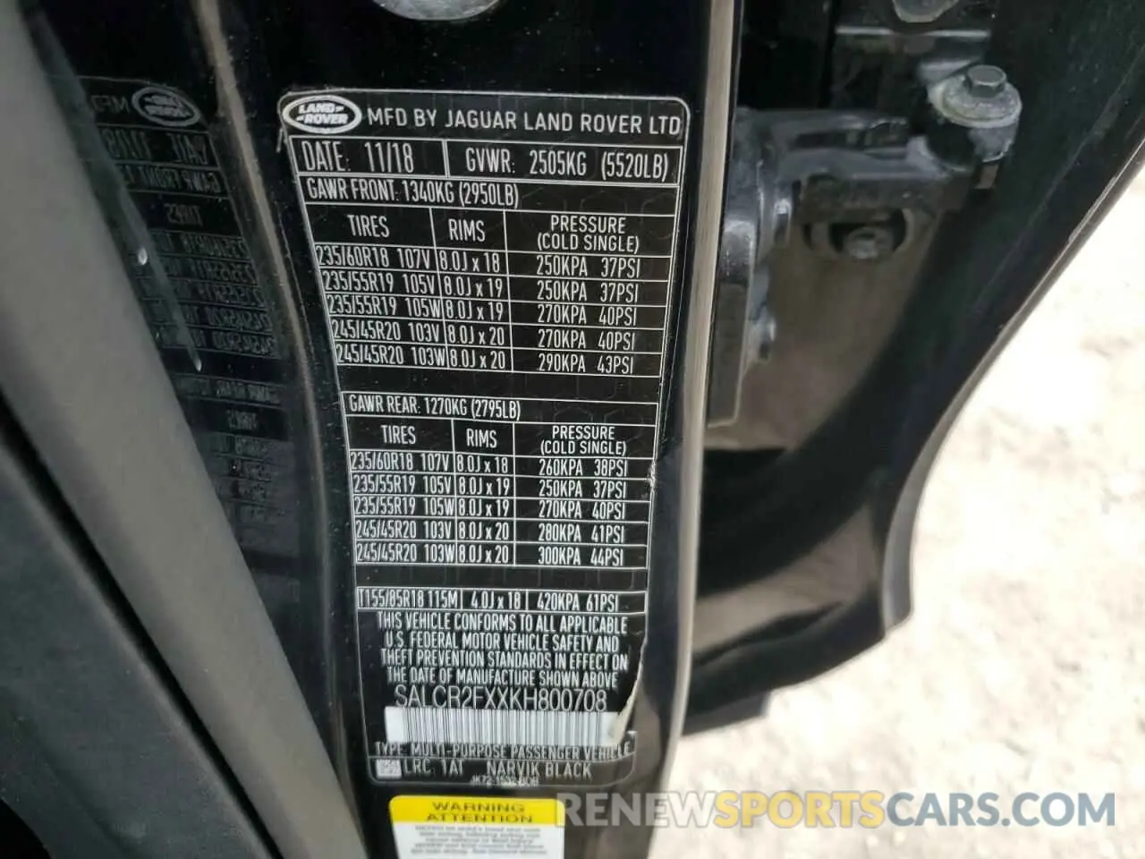 15 Photograph of a damaged car SALCR2FXXKH800708 LAND ROVER DISCOVERY 2019