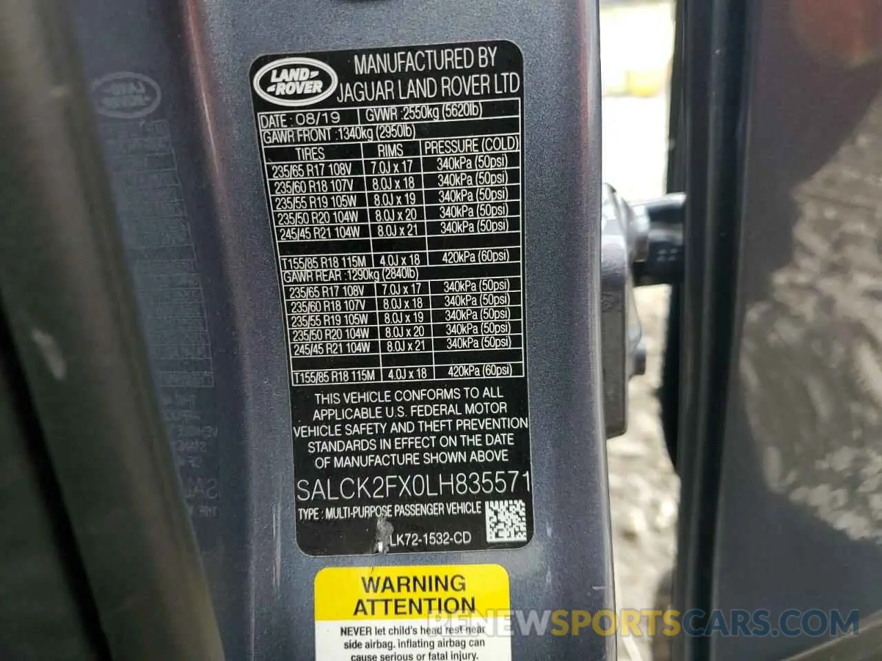 14 Photograph of a damaged car SALCK2FX0LH835571 LAND ROVER DISCOVERY 2020