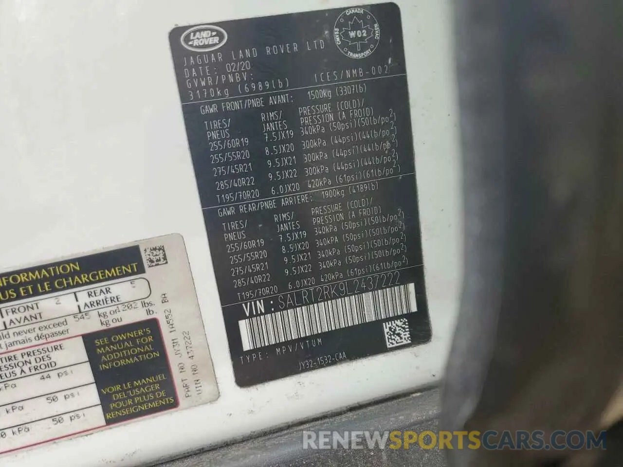 13 Photograph of a damaged car SALRT2RK9L2437222 LAND ROVER DISCOVERY 2020